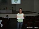 Renata estagi&aacute;ria da &Aacute;rea de Hidr&aacute;ulica e Irriga&ccedil;&atilde;o da UNESP Ilha Solteira apresenta certificado de melhor trabalho em Inicia&ccedil;&atilde;o Cient&iacute;fica na &Aacute;rea de Gest&atilde;o dos Recursos Hidricos.