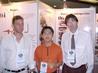 Prof. Jo�o Zocoler, Prof. Fernando Tangerino e Mauro, um dos primeiros estagiarios da �rea de Hidr�ulica e Irriga��o - UNESP/Ilha Solteira.